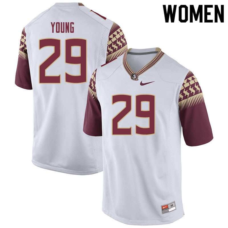 Women #29 Tre Young Florida State Seminoles College Football Jerseys Sale-White